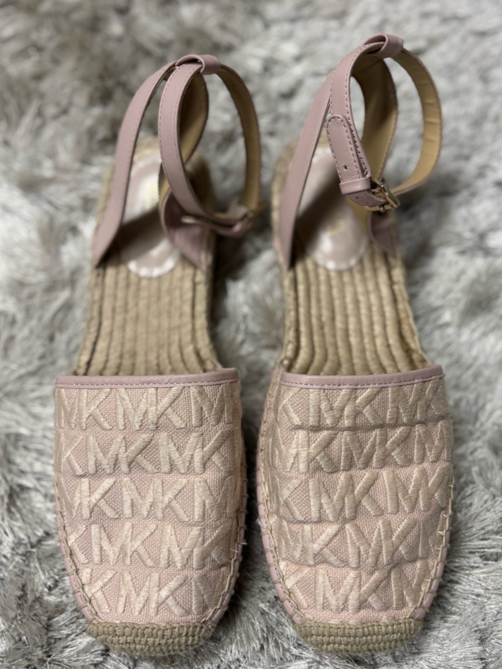 Michael Kors light Pink Woven Espadrille Slingbacks sz8